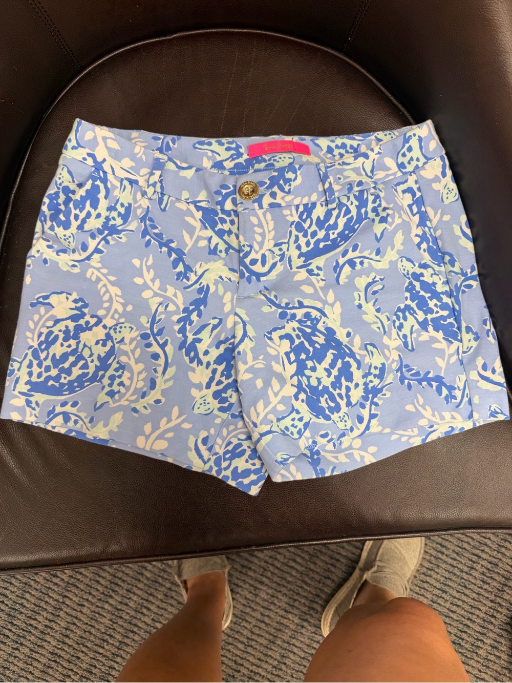 Light Blue Floral Print Women’s Shorts